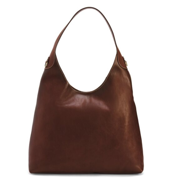 CAVALCANTI Chocolate Made In Italy Leather Smooth Hobo - Picture 1 of 2